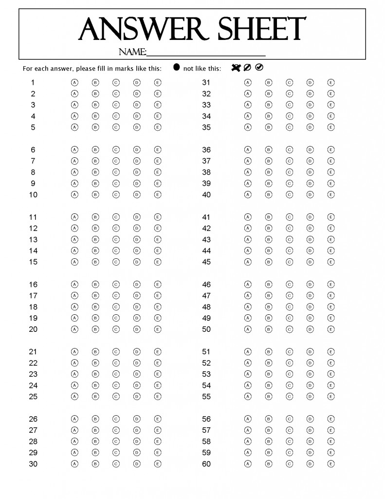 120 Question Answer Sheet for Remark Office OMR