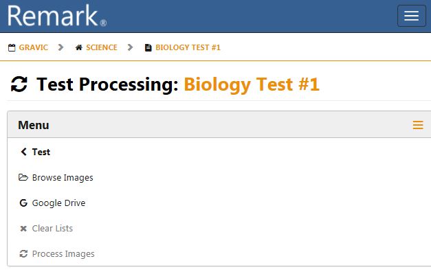 Access completed test images from Google Drive in Remark Test Grading Cloud Edition for easy grading